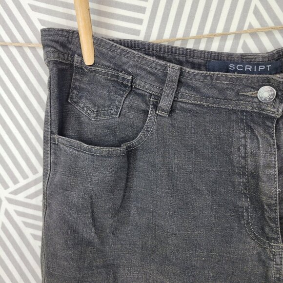 Vintage Y2K Size 16 37x32 Straight Leg Jeans Denim pants Embroidered Dark Gray - Picture 3 of 7